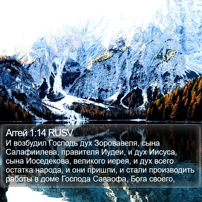 Аггей 1:14 RUSV Bible Study