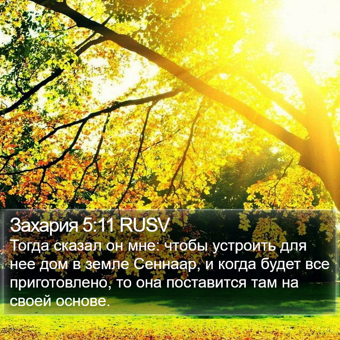 Захария 5:11 RUSV Bible Study