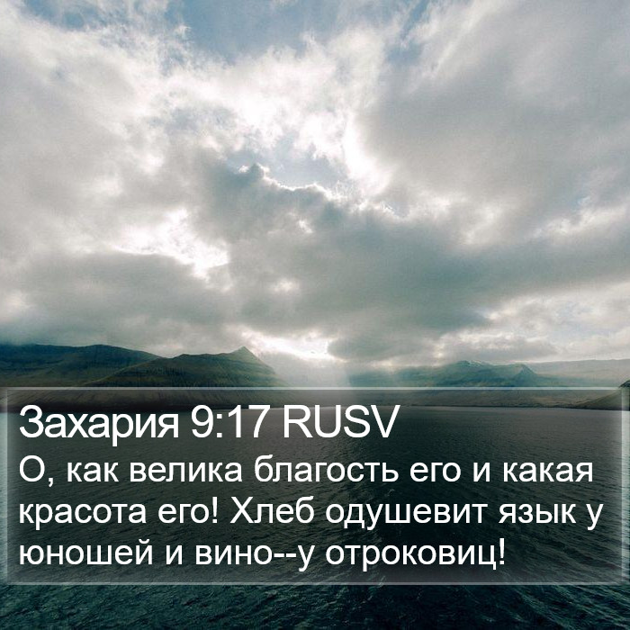 Захария 9:17 RUSV Bible Study