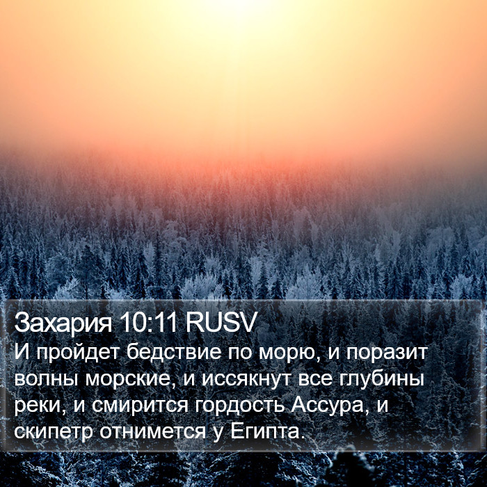 Захария 10:11 RUSV Bible Study