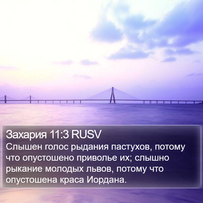 Захария 11:3 RUSV Bible Study