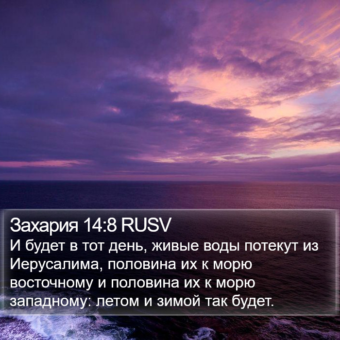 Захария 14:8 RUSV Bible Study