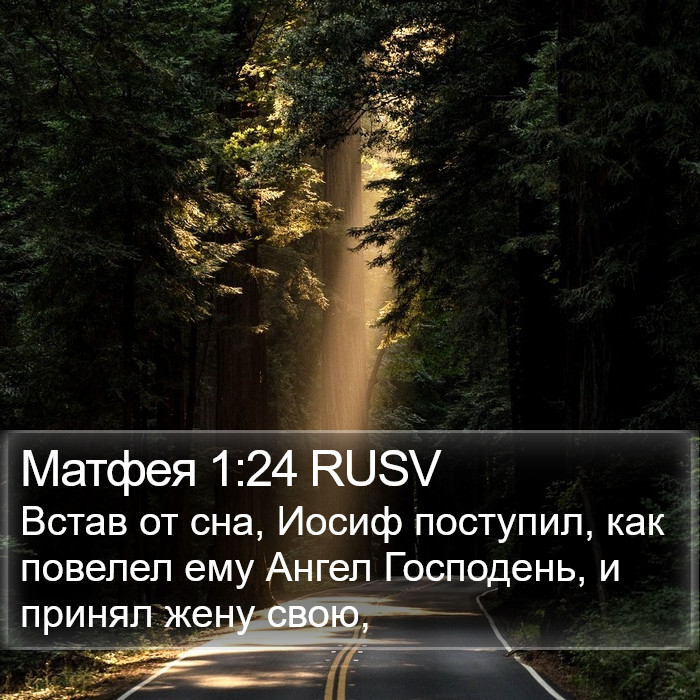 Матфея 1:24 RUSV Bible Study