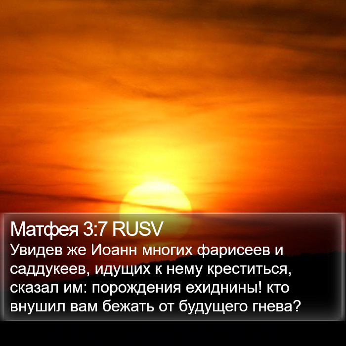 Матфея 3:7 RUSV Bible Study