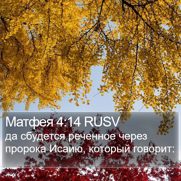 Матфея 4:14 RUSV Bible Study