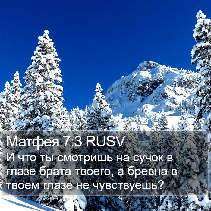 Матфея 7:3 RUSV Bible Study