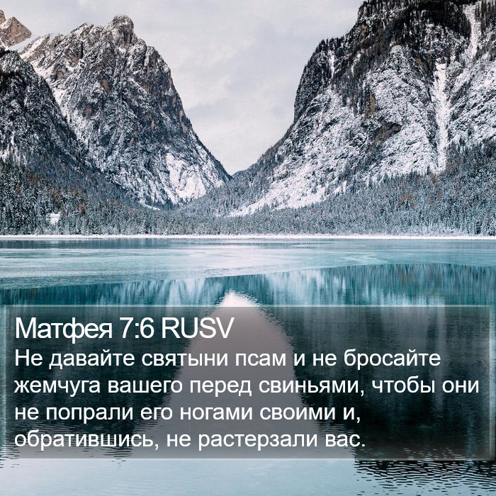 Матфея 7:6 RUSV Bible Study