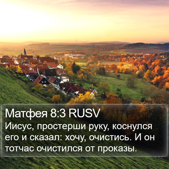 Матфея 8:3 RUSV Bible Study