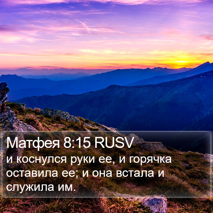 Матфея 8:15 RUSV Bible Study