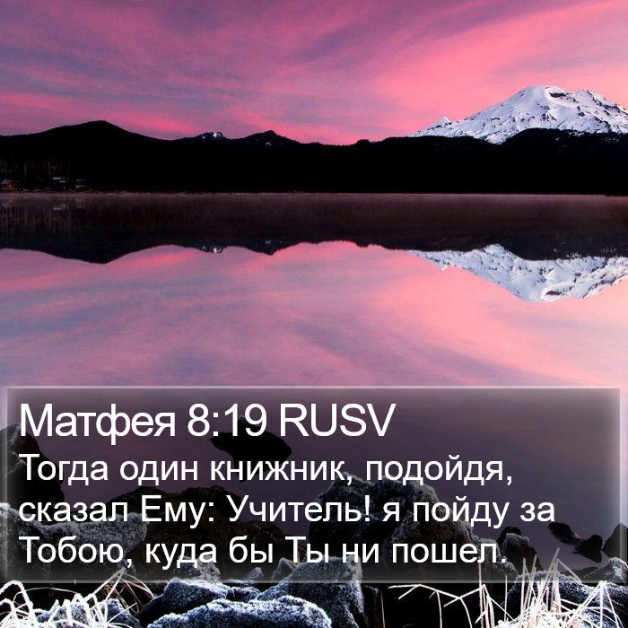 Матфея 8:19 RUSV Bible Study