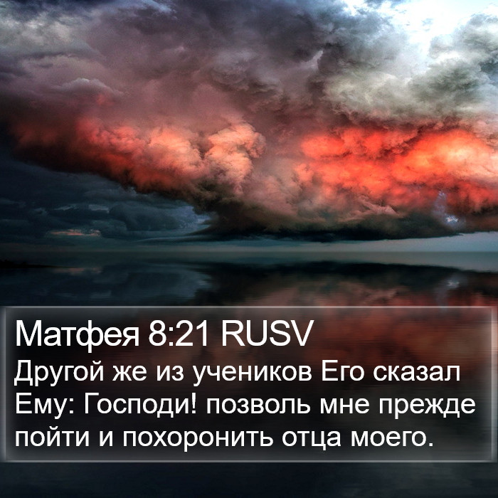 Матфея 8:21 RUSV Bible Study