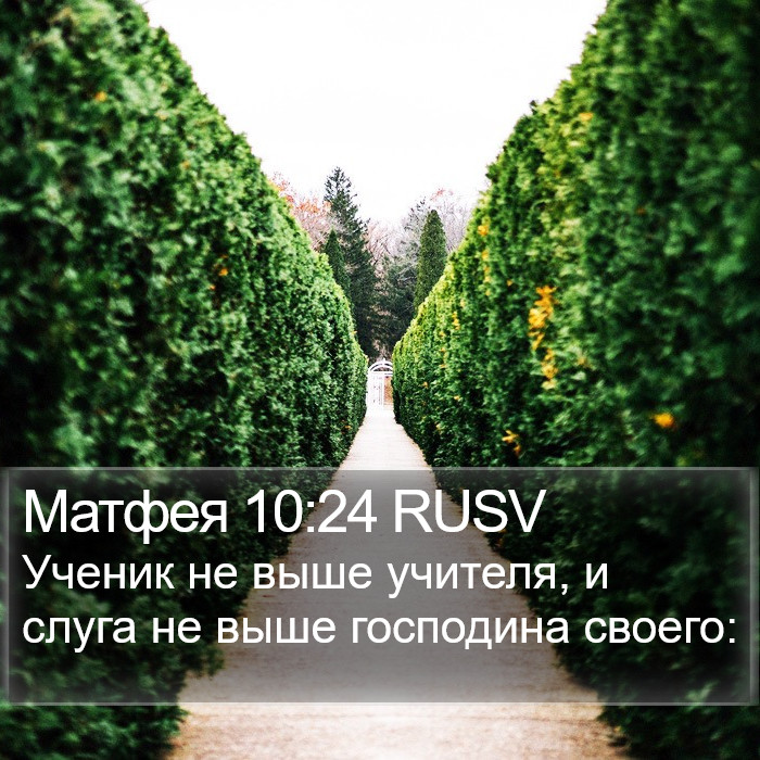Матфея 10:24 RUSV Bible Study