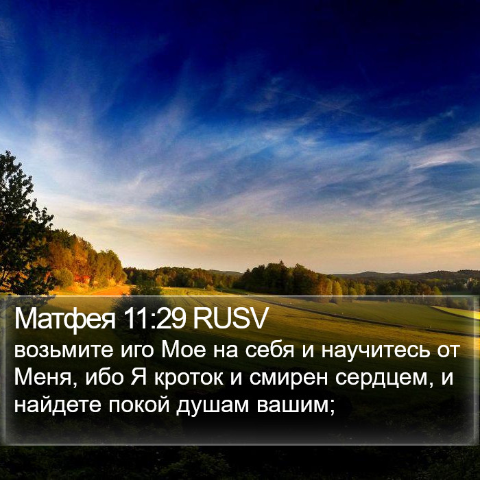 Матфея 11:29 RUSV Bible Study