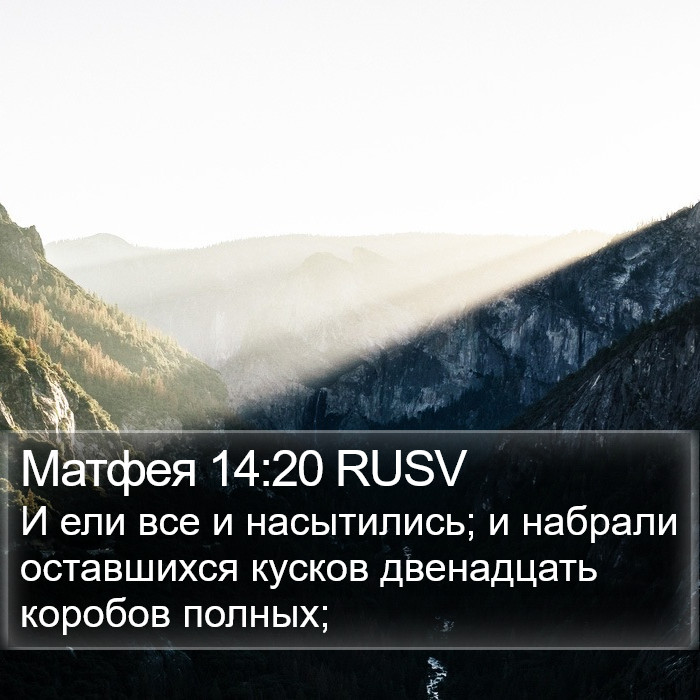 Матфея 14:20 RUSV Bible Study