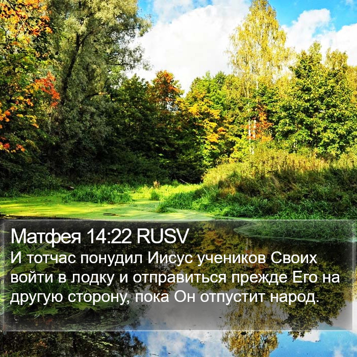Матфея 14:22 RUSV Bible Study