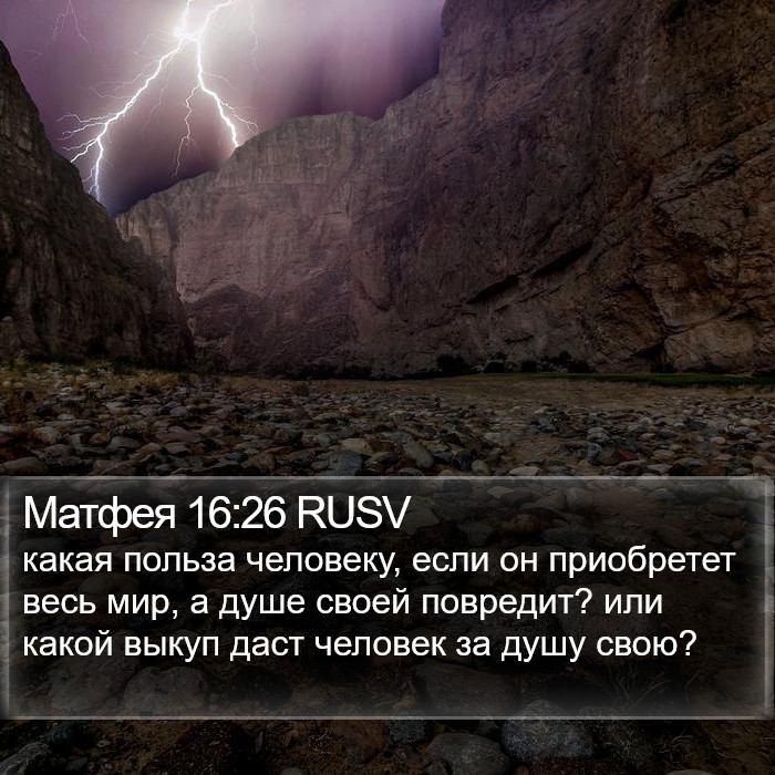 Матфея 16:26 RUSV Bible Study