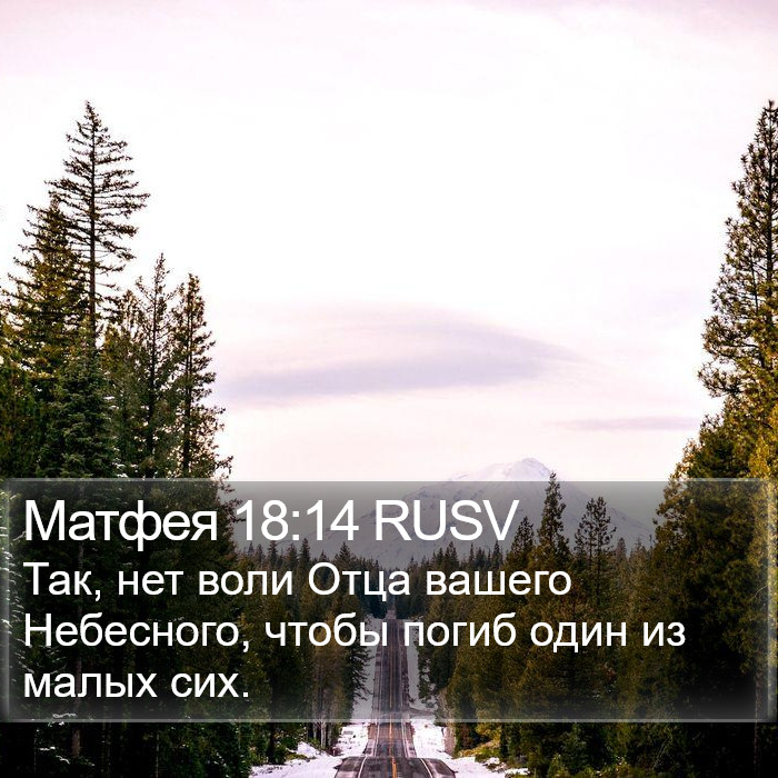 Матфея 18:14 RUSV Bible Study