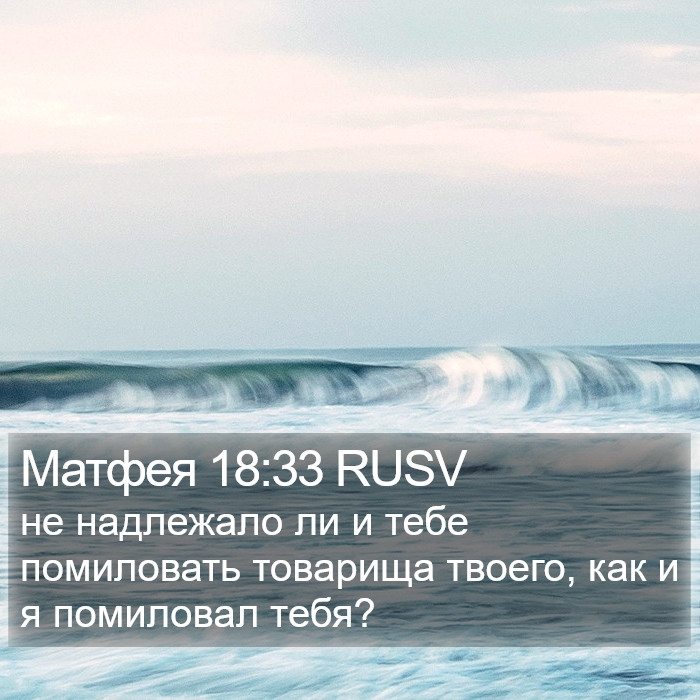 Матфея 18:33 RUSV Bible Study