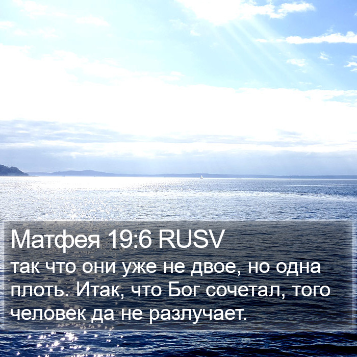 Матфея 19:6 RUSV Bible Study