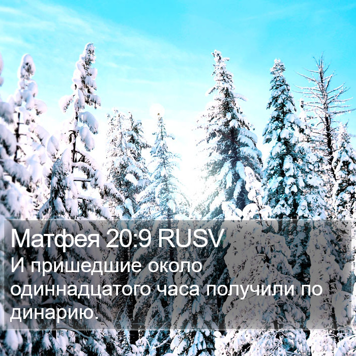 Матфея 20:9 RUSV Bible Study