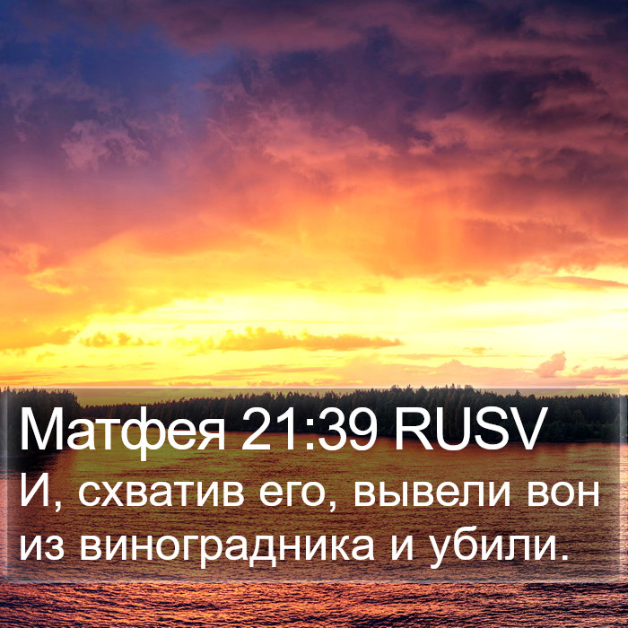 Матфея 21:39 RUSV Bible Study