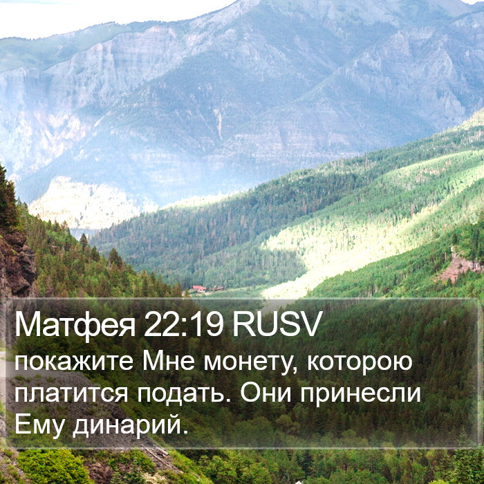 Матфея 22:19 RUSV Bible Study