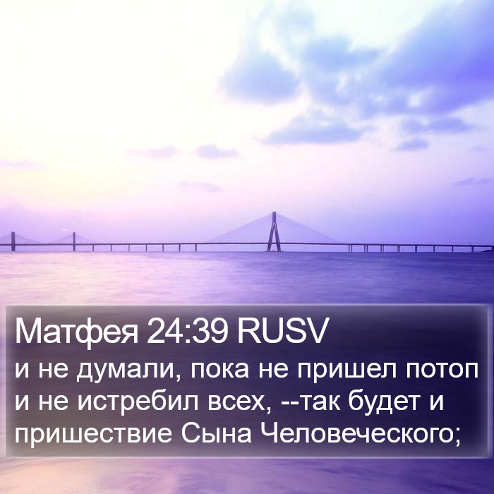 Матфея 24:39 RUSV Bible Study