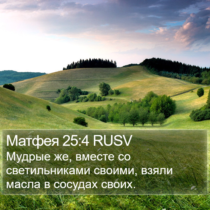 Матфея 25:4 RUSV Bible Study