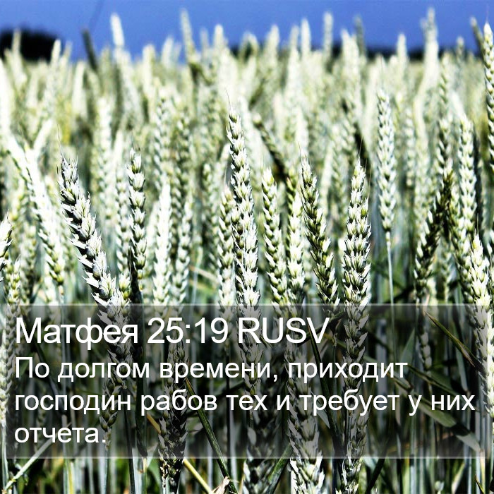 Матфея 25:19 RUSV Bible Study