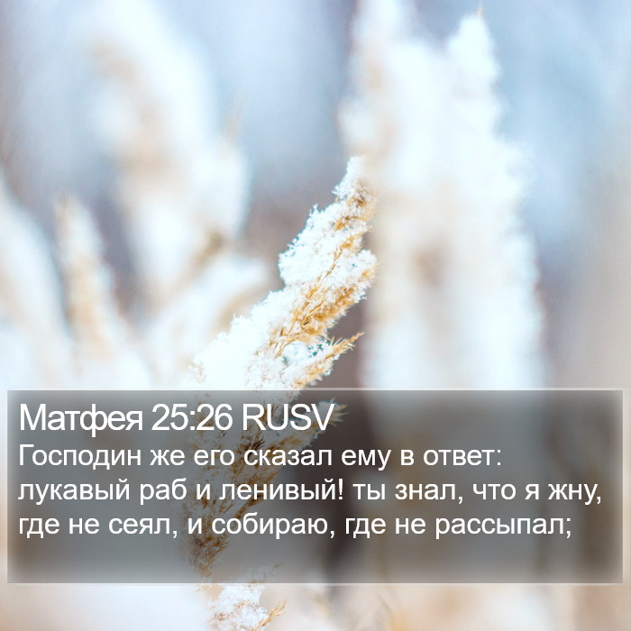 Матфея 25:26 RUSV Bible Study