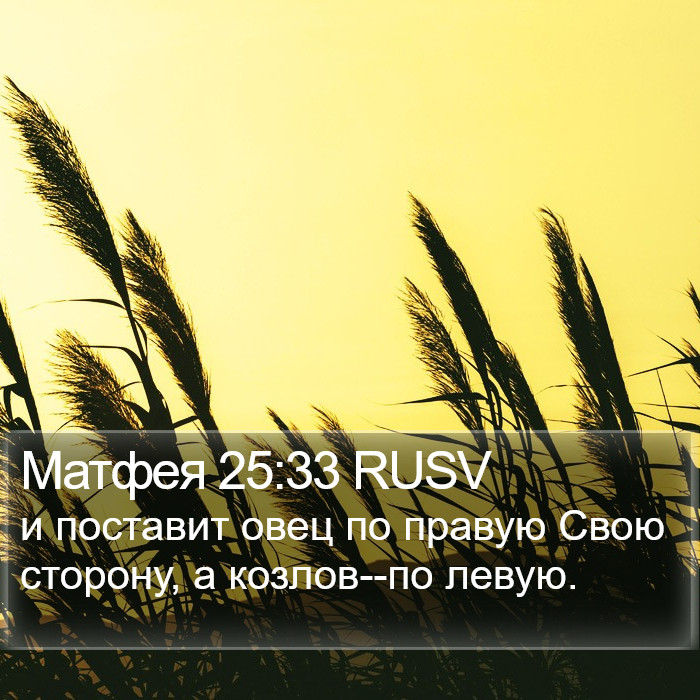 Матфея 25:33 RUSV Bible Study