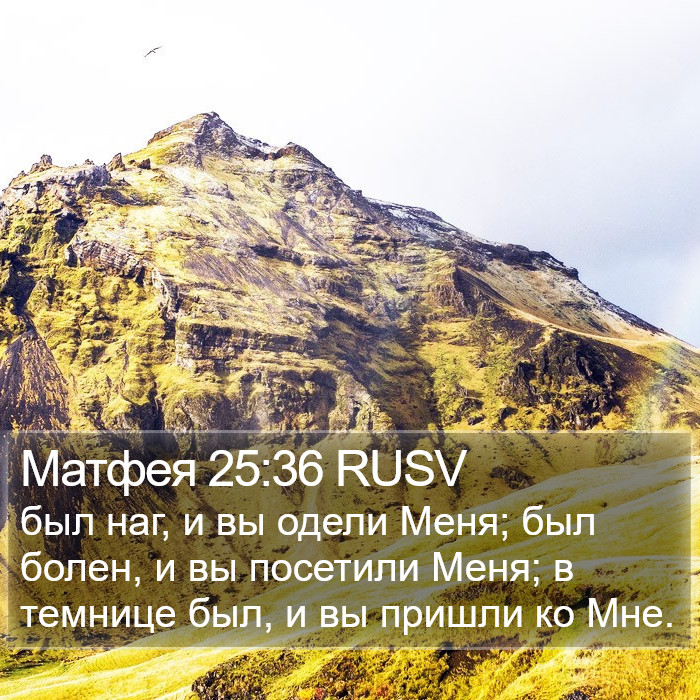 Матфея 25:36 RUSV Bible Study