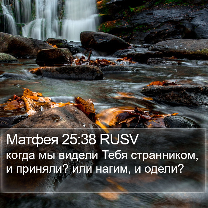 Матфея 25:38 RUSV Bible Study