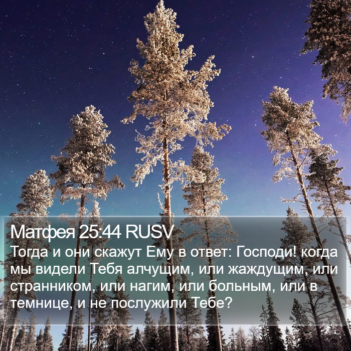 Матфея 25:44 RUSV Bible Study