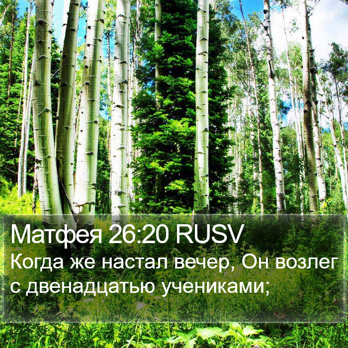 Матфея 26:20 RUSV Bible Study