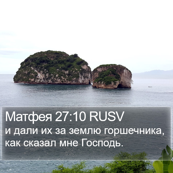 Матфея 27:10 RUSV Bible Study