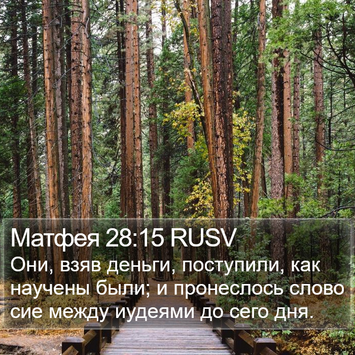 Матфея 28:15 RUSV Bible Study