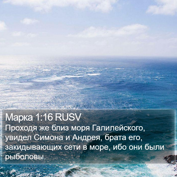 Марка 1:16 RUSV Bible Study