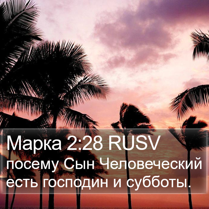 Марка 2:28 RUSV Bible Study