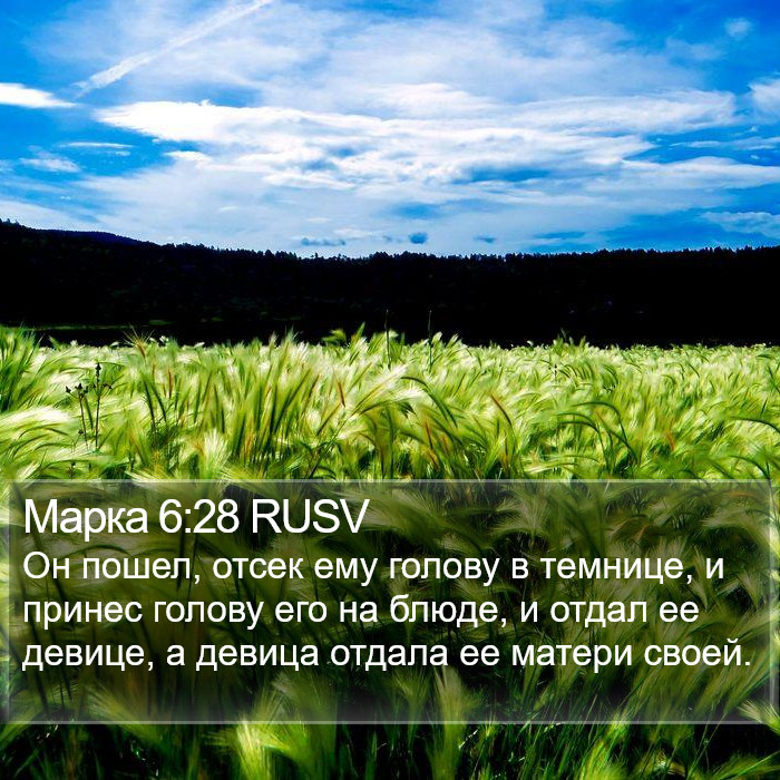 Марка 6:28 RUSV Bible Study