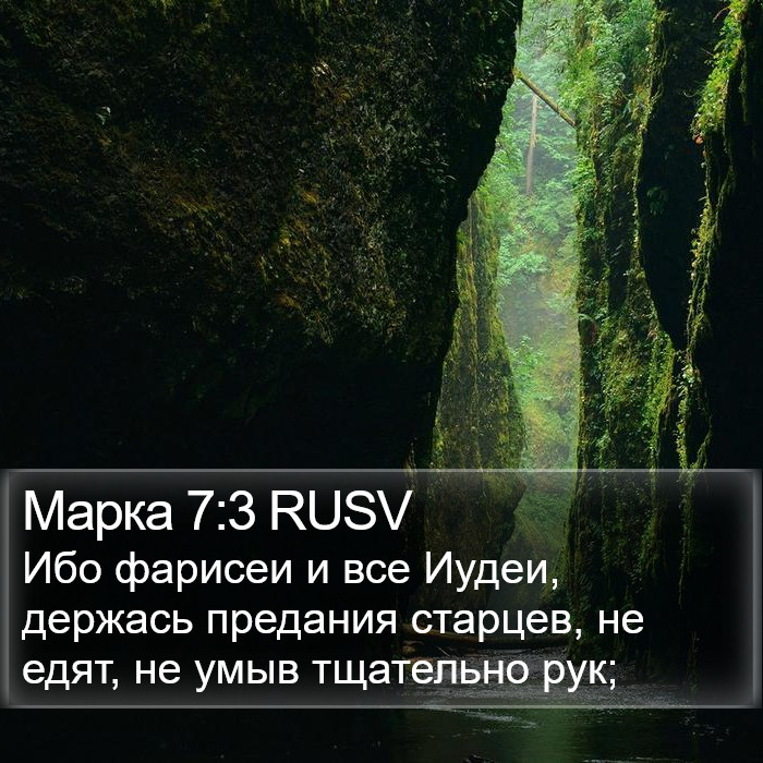 Марка 7:3 RUSV Bible Study