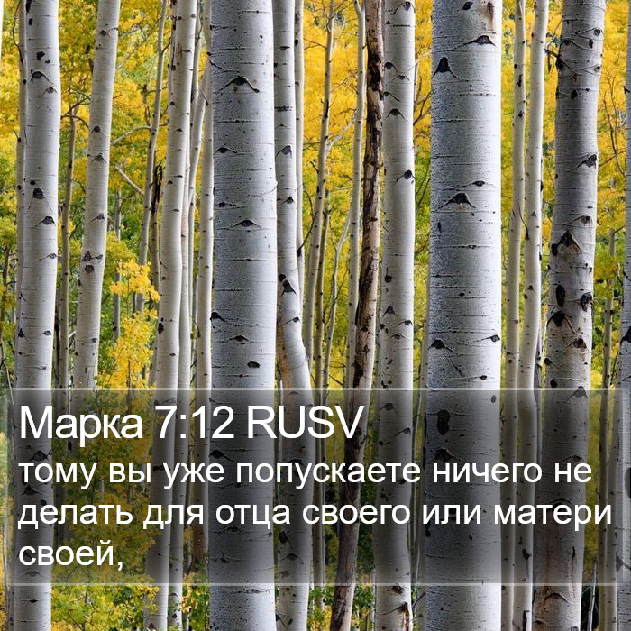 Марка 7:12 RUSV Bible Study