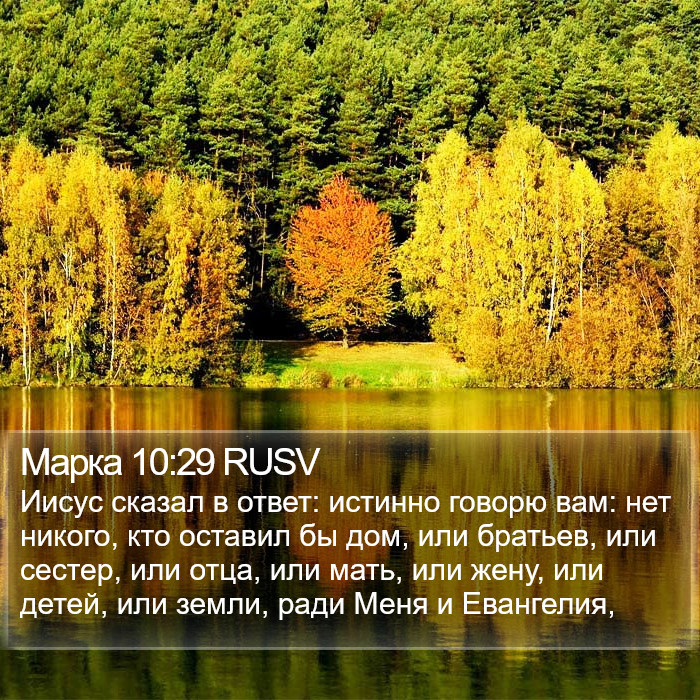 Марка 10:29 RUSV Bible Study