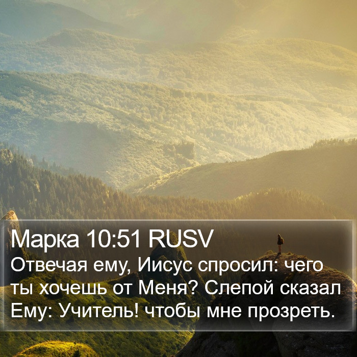 Марка 10:51 RUSV Bible Study