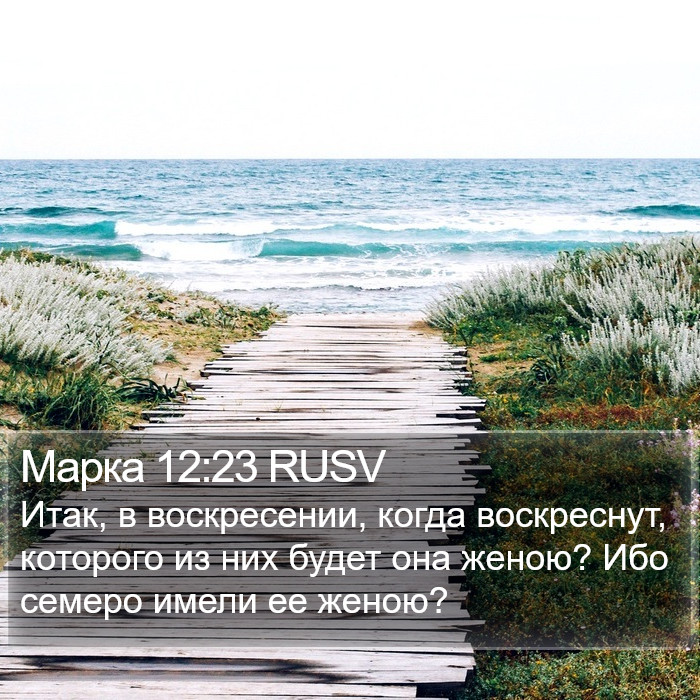 Марка 12:23 RUSV Bible Study