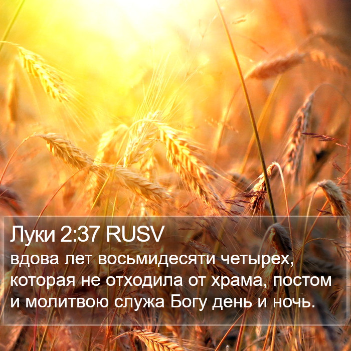 Луки 2:37 RUSV Bible Study