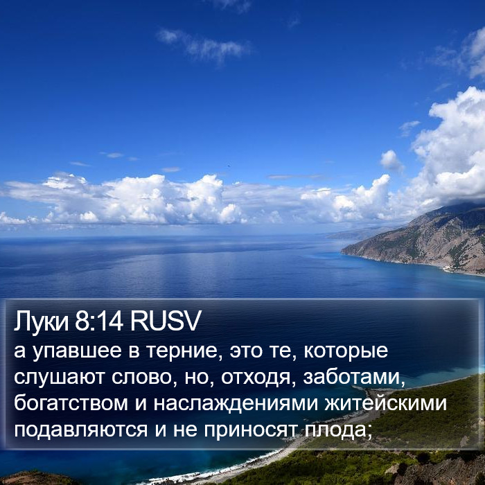 Луки 8:14 RUSV Bible Study