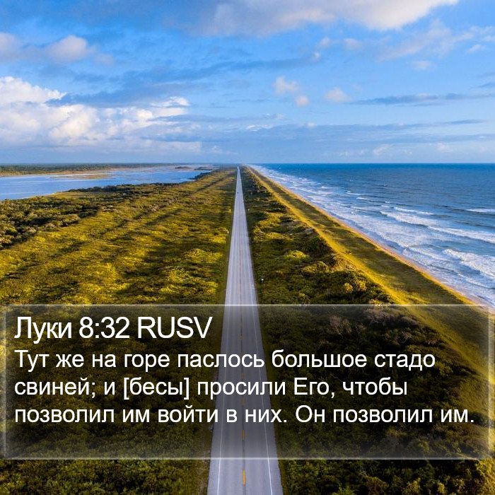 Луки 8:32 RUSV Bible Study