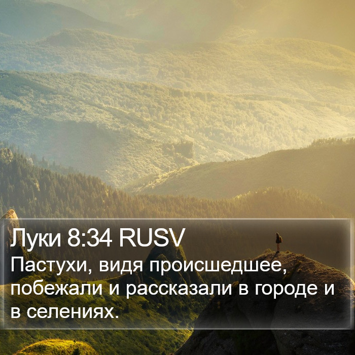 Луки 8:34 RUSV Bible Study