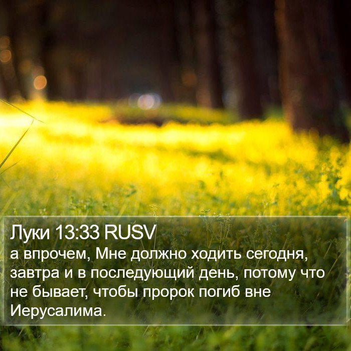 Луки 13:33 RUSV Bible Study